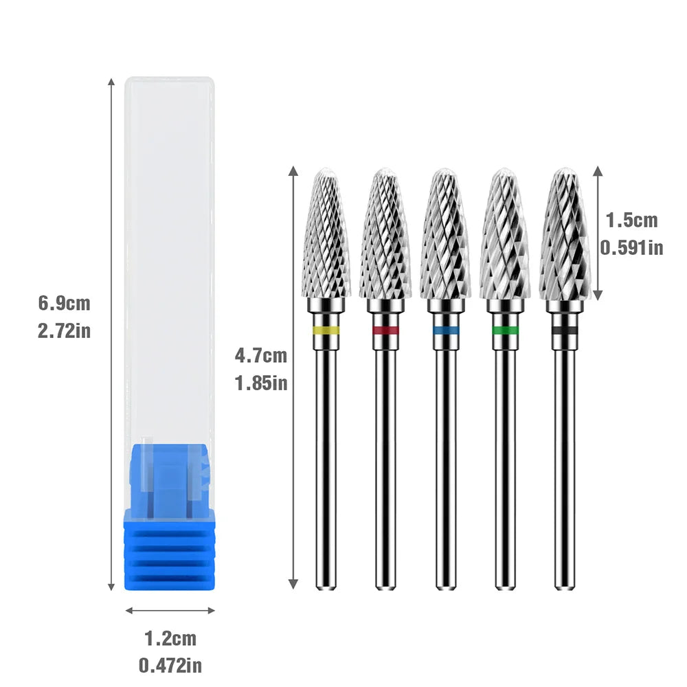 FUMOSIK Tungsten Carbide Nail Drill Bits – 1/2/4/5 Pcs Nail Drill Bits QXL