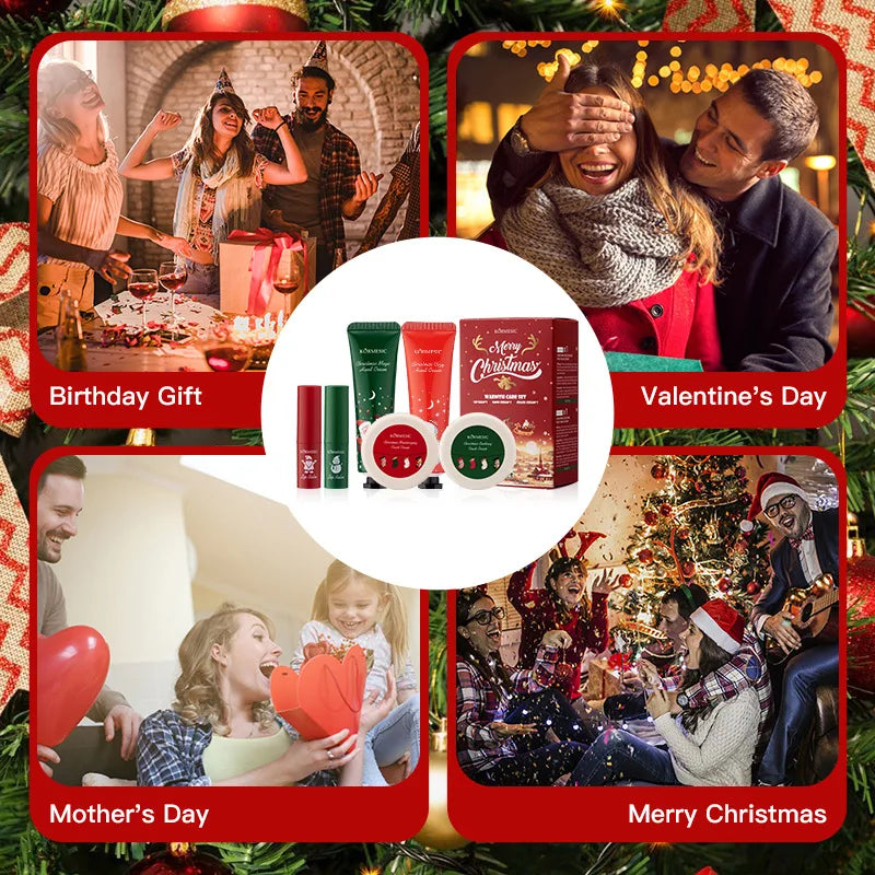 Christmas Hand Cream & Lip Balm Gift Set | Moisturizing Skincare Gift Set QXL