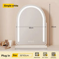 LED Desktop Vanity Mirror with Light | Metal Frame Makeup Mirror LED Vanity Mirror QXL White W50H65
