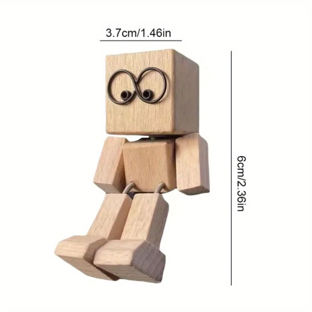 Shaking Head Wooden Doll Figurine | Car Dashboard Ornament Car Dashboard Ornament QXL WHITE