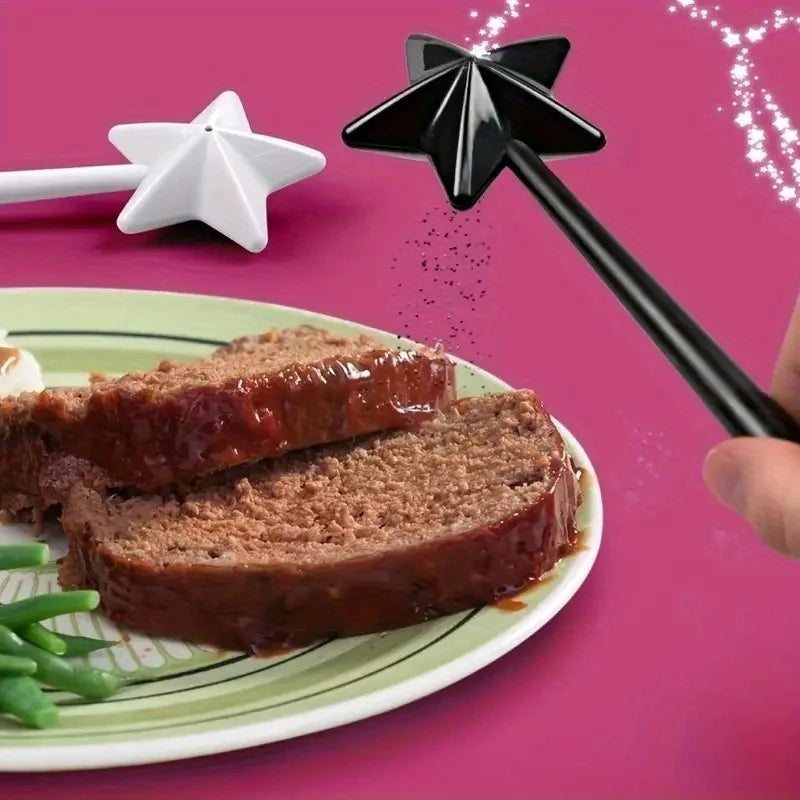 Magic Wand Star Salt & Pepper Shakers – 2-Pack Plastic Set Salt & Pepper Shakers QXL
