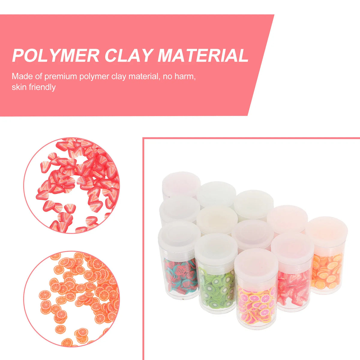 12-Box Polymer Clay Fruit Nail Art Slices | DIY Decorations Nail Art Slices QXL