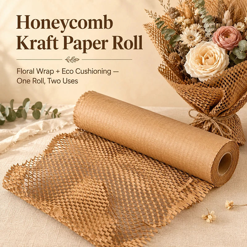 Brown Honeycomb Packaging Paper Roll | Eco Cushioning Wrap Cushioning Wrap Roll QXL
