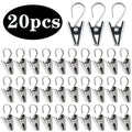 20-Pack Stainless Steel Curtain Hook Clips | Silver Finish Curtain Hook Clips QXL M470 20PCS