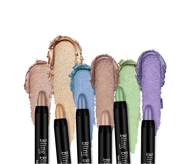 16-Color Glitter Eyeshadow Stick | Shimmer Pearlescent Pencil Eyeshadow Stick QXL