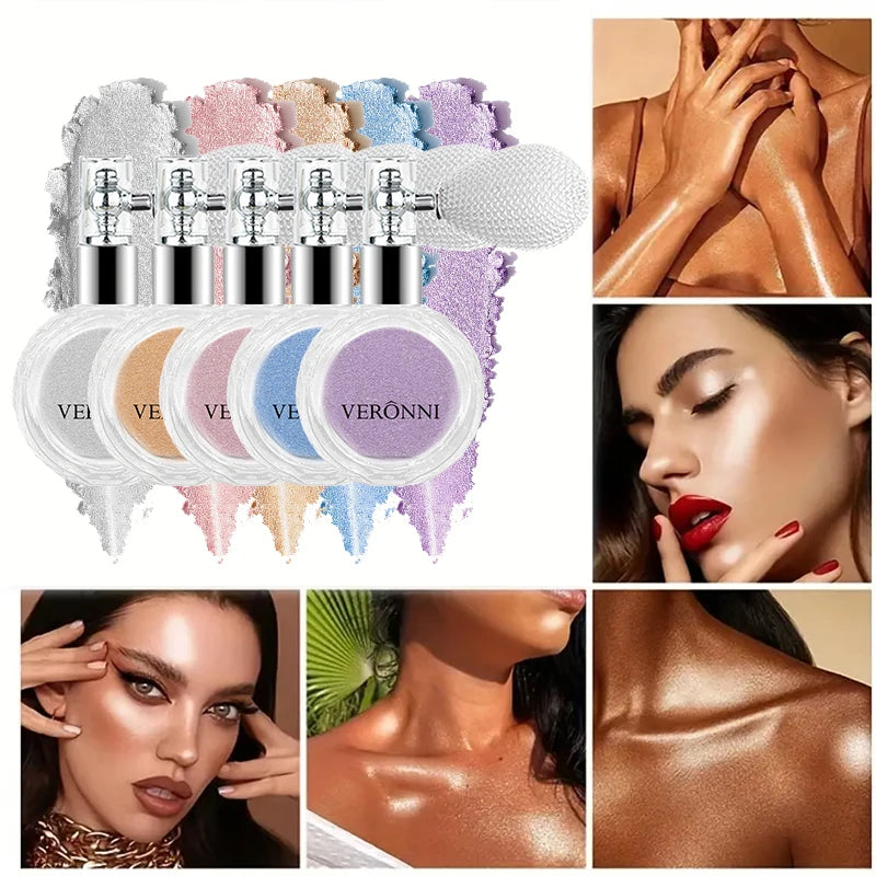 VERONNI Glitter Highlighter Spray – Face & Body Shimmer Body Highlighter Spray QXL