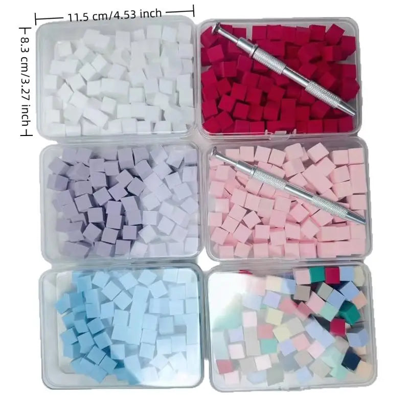 100-Pack Gradient Sponge Brushes for Nail Art Gel & Glitter Nail Art Sponge Brush QXL