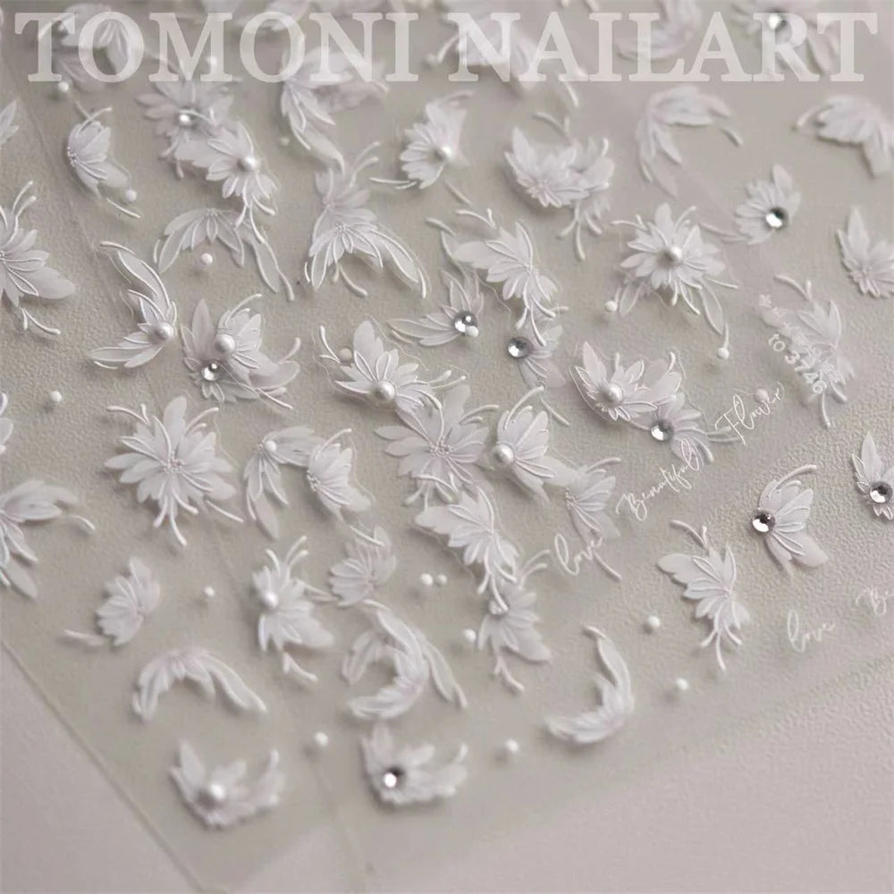 5D Kawaii Dahlia Flower Nail Art Stickers | Self-Adhesive Decals Nail Art Stickers QXL