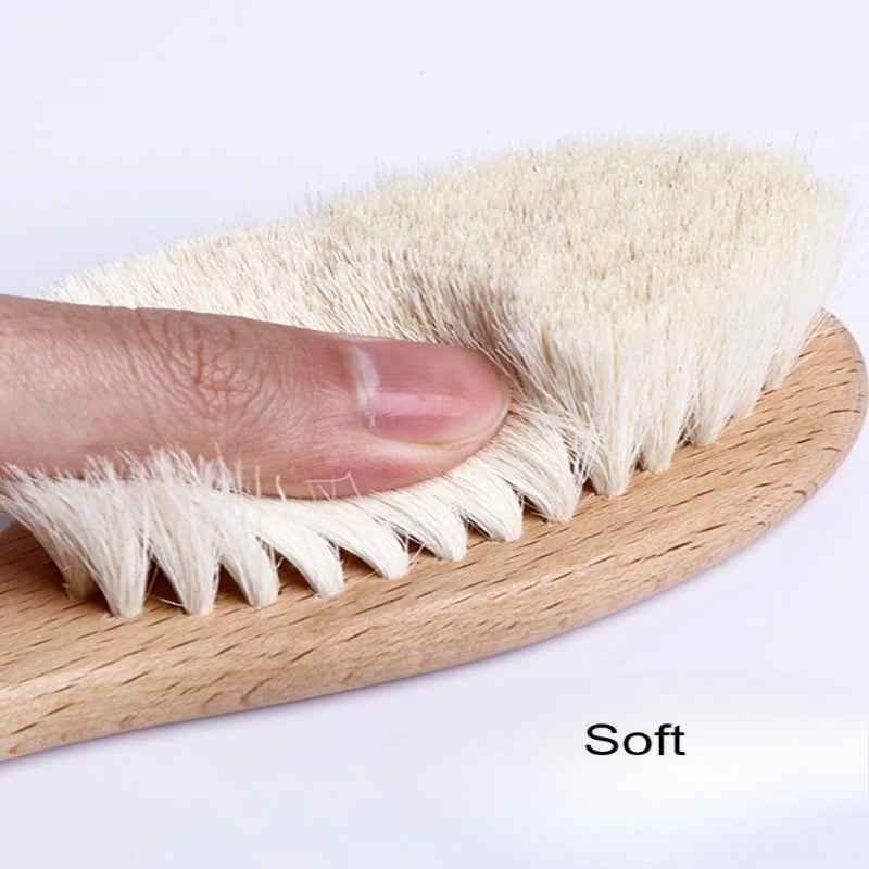 Newborn Baby Beech Wood Brush & Soft Wool Scalp Massager Baby Hair Brush QXL