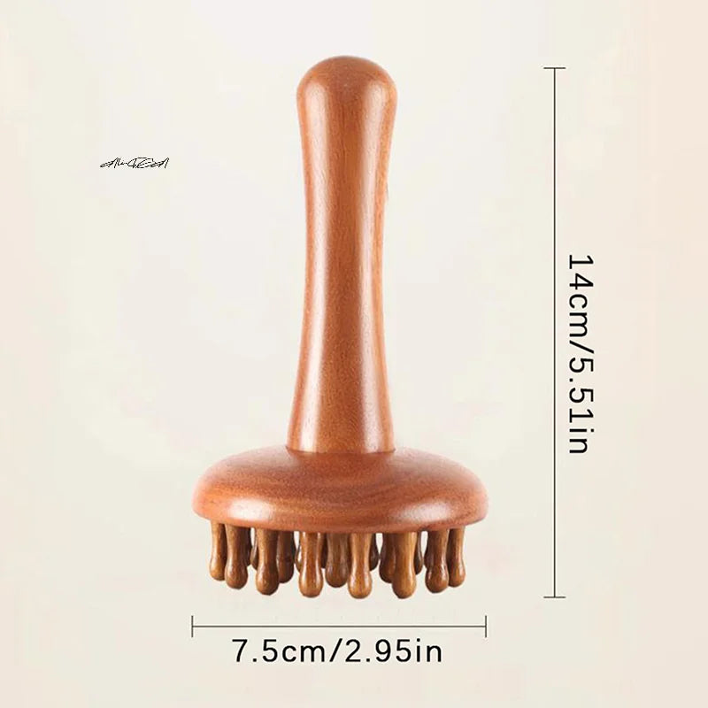 Wooden Mushroom Gua Sha Massager | Full Body Wood Therapy Wooden Body Massager QXL