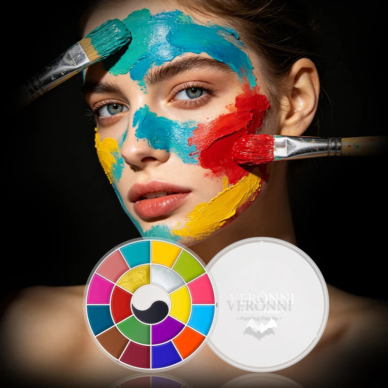 20-Color Face & Body Paint Palette | Halloween & Cosplay Makeup Face & Body Paint QXL