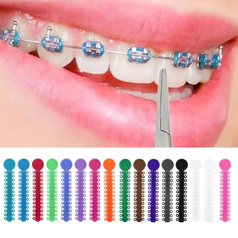 1040-Piece Colourful Orthodontic Elastic Tie Bands for Braces Orthodontic Elastic Ties QXL