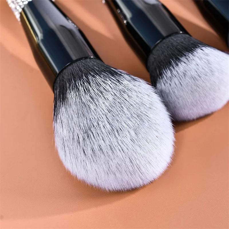 10/12-Pc Diamond Rhinestone Makeup Brush Set | Soft Synthetic Makeup Brush Set QXL