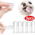 5-Pack Silicone Finger Toothbrushes for Dogs & Cats Pet Finger Toothbrush QXL transparent 5pcs