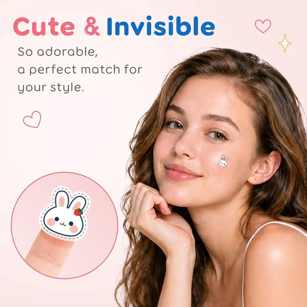 Cartoon Bunny Pimple Patches | Invisible Acne Spot Stickers Acne Pimple Patches QXL