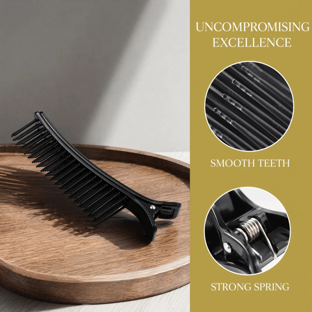 2-Pack Black Hair Sectioning Clip Combs | Salon Styling Hair Sectioning Clips QXL