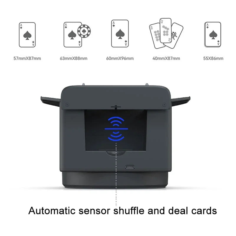 360° Automatic Card Shuffler & Dealer Machine | OLED Display Card Shuffler Machine QXL