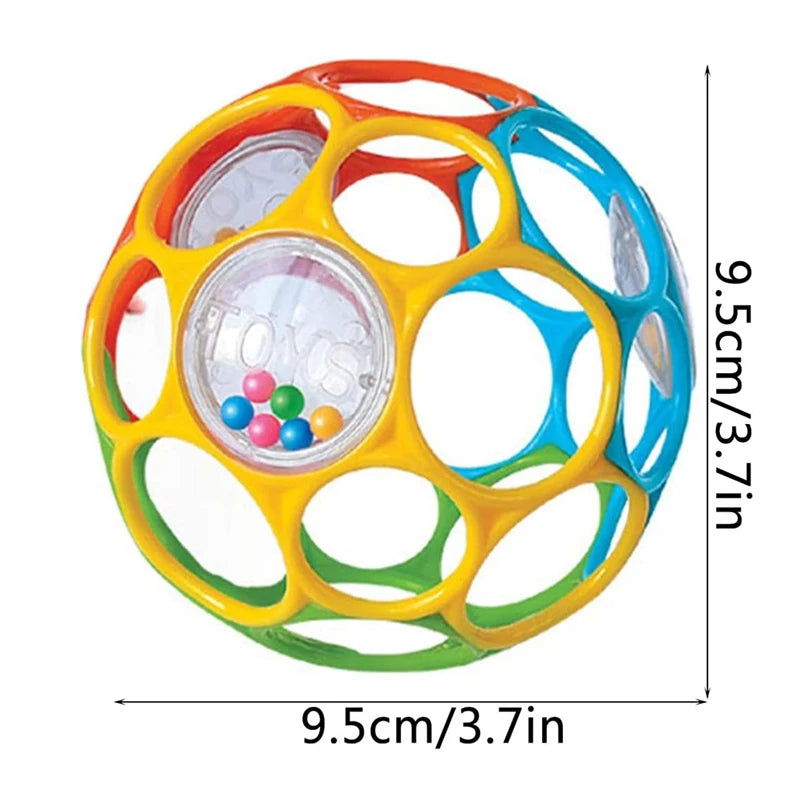 Soft Baby Grasping Ball Rattle with Bell | Sensory Toy Baby Sensory Rattle QXL