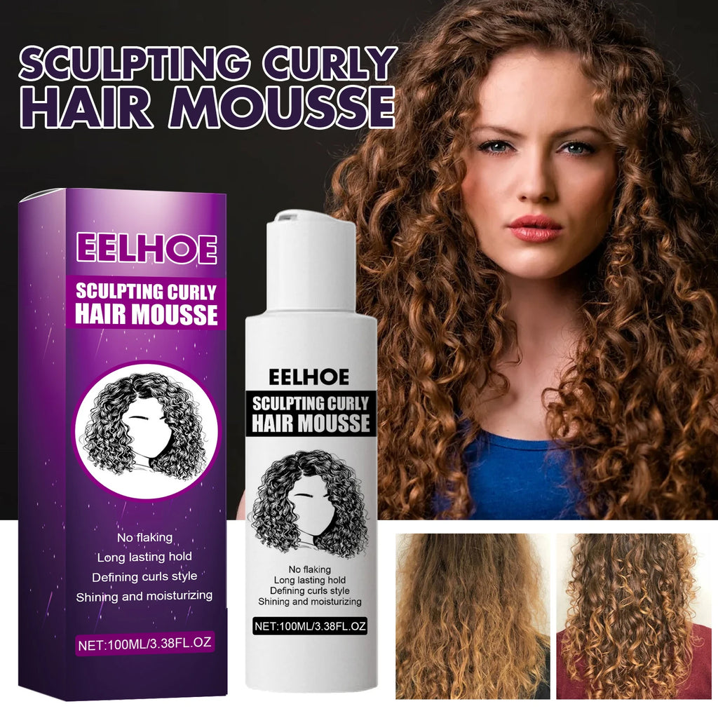 EELHOE 100ml Elastin Curl Mousse | Moisturizing Styling Cream Curl Styling Mousse QXL