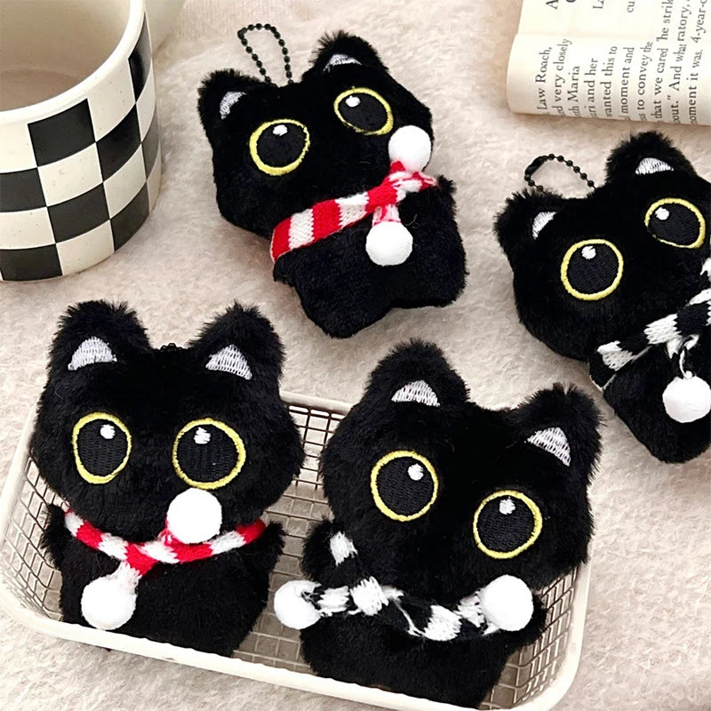 Black Cat Plush Keychain | Soft Stuffed Doll Bag Charm Plush Keychain Charm QXL