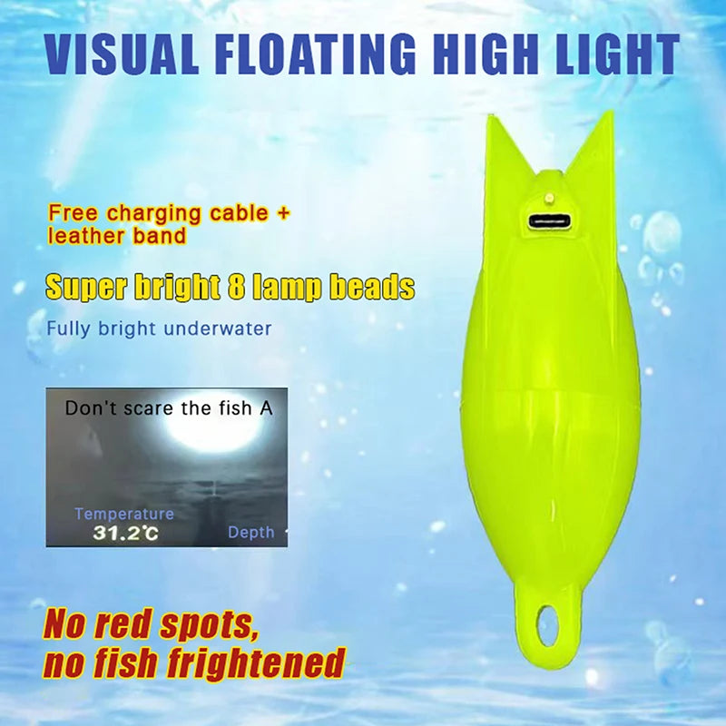 LED 360° Night Fishing Float | Bright Waterproof Bobber Night Fishing Float QXL