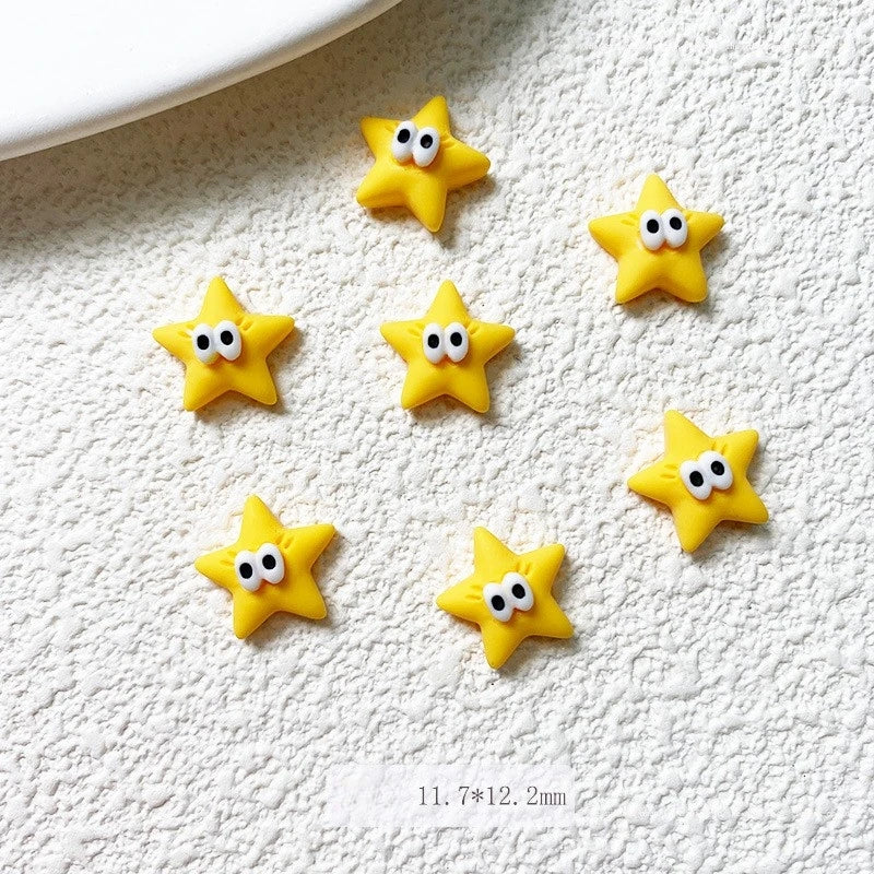 20-Pack 11mm Resin Star Flat Back Cabochons | Kawaii DIY Craft Resin Craft Cabochons QXL