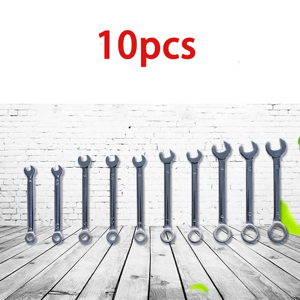 10-Piece Metric Mini Wrench Set 4–11mm | Carbon Steel Spanners Mini Wrench Set QXL 10PCS(Metric)