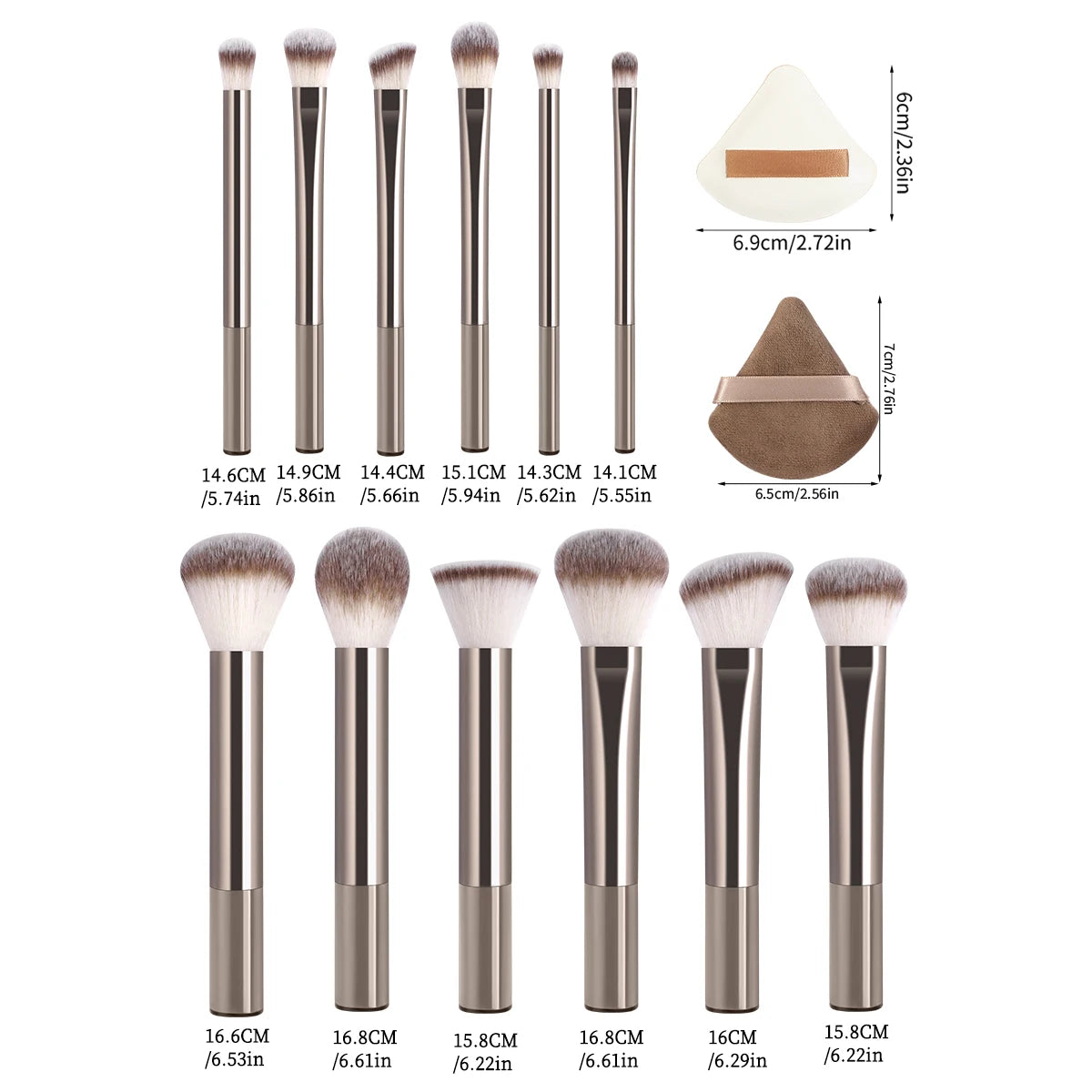 MAANGE 15-Pc Makeup Brush Kit | Kabuki, Puff & More Makeup Brush Kit QXL