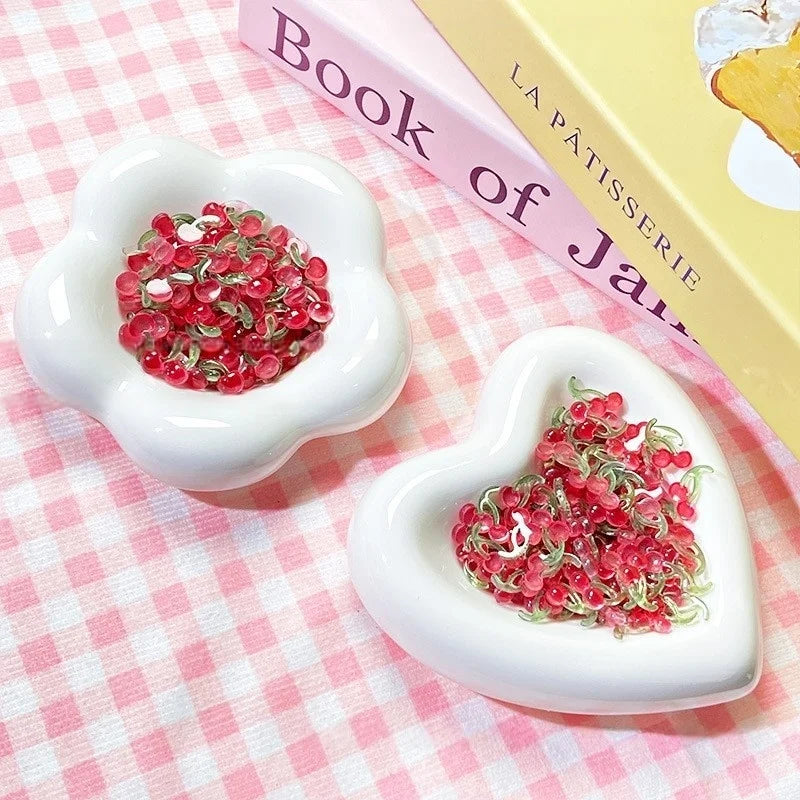 50-Pack 3D Cherry Resin Nail Charms | DIY Nail Art Decor Nail Art Charms QXL