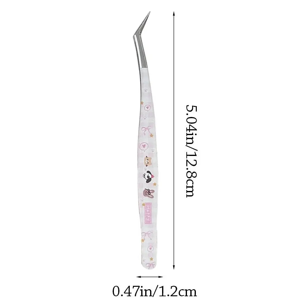 Curved Lash Extension Tweezers | Stainless Steel Cartoon Design Lash Extension Tweezer QXL