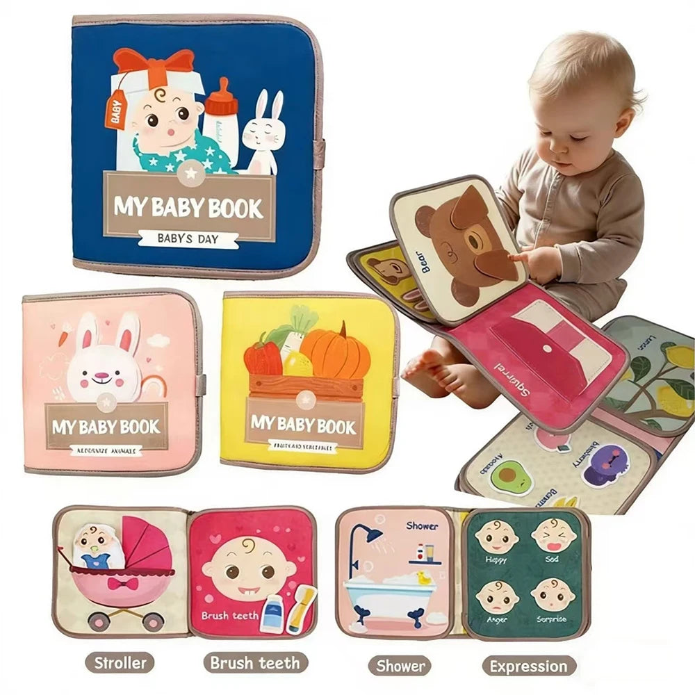 Montessori Quiet Busy Book | Soft Felt Sensory Toy for Toddlers Montessori Activity Book QXL