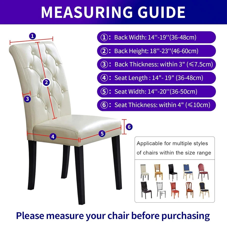 Plaid Stretch Dining Chair Covers 1/3/6 Pcs | Removable Dining Chair Covers QXL