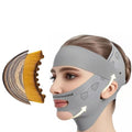 V-Line Face Sculpting Bandage & Massage Brush Set – 2 Pc Face Sculpting Set QXL 2Piece Grey B