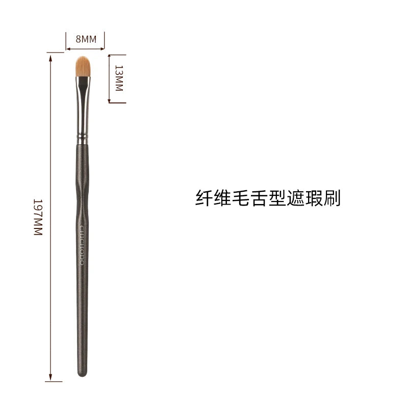 Tongue Shape Concealer Brush | Dense Bristles Wooden Handle Concealer Makeup Brush QXL E34