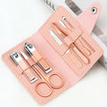 7-Piece Manicure Pedicure Nail Care Kit with PU Leather Case Nail Care Kit QXL M201 Pink