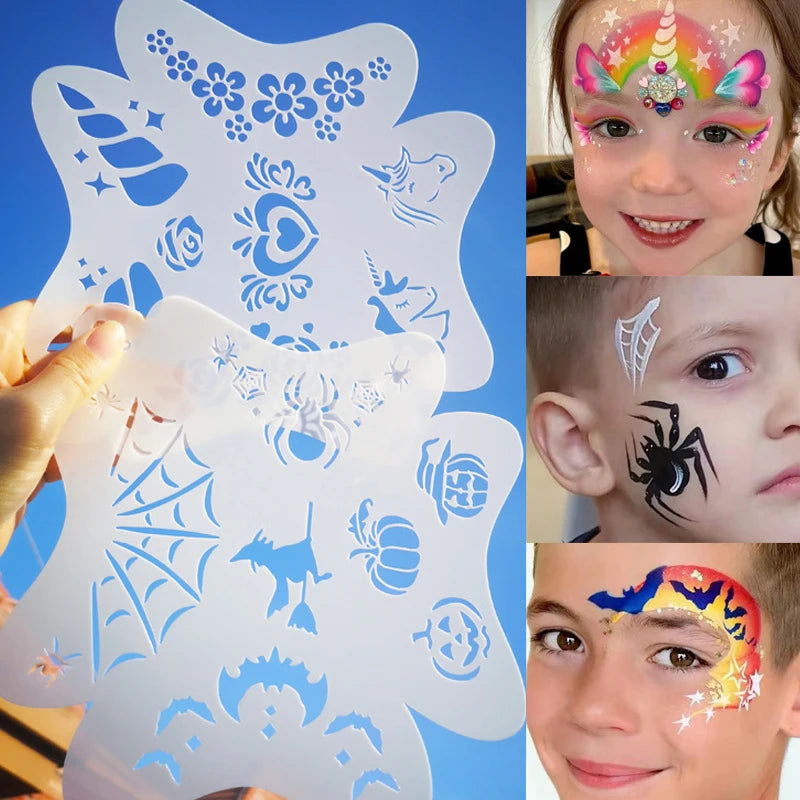 Reusable Face & Body Painting Stencils | PET Plastic Designs Body Art Stencils QXL