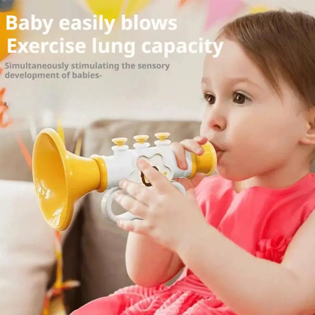 Kids Mini Tiger Horn Trumpet Toy with Hanging Rope | 1–3 Pack Kids Musical Toy QXL