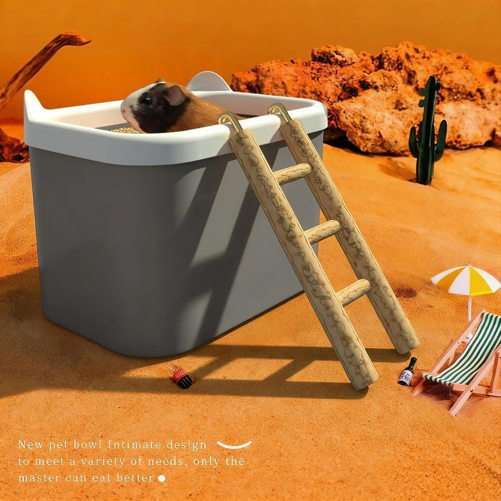 Hamster Sand Bath Box with Ladder | Small Animal Container Small Animal Sand Bath QXL