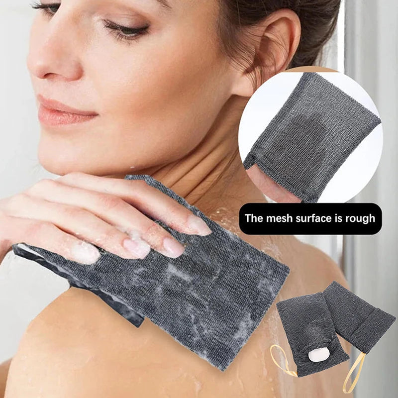 Nylon Mesh Soap Bag with Lanyard | Foaming Body Scrubber Pouch Mesh Soap Bag QXL