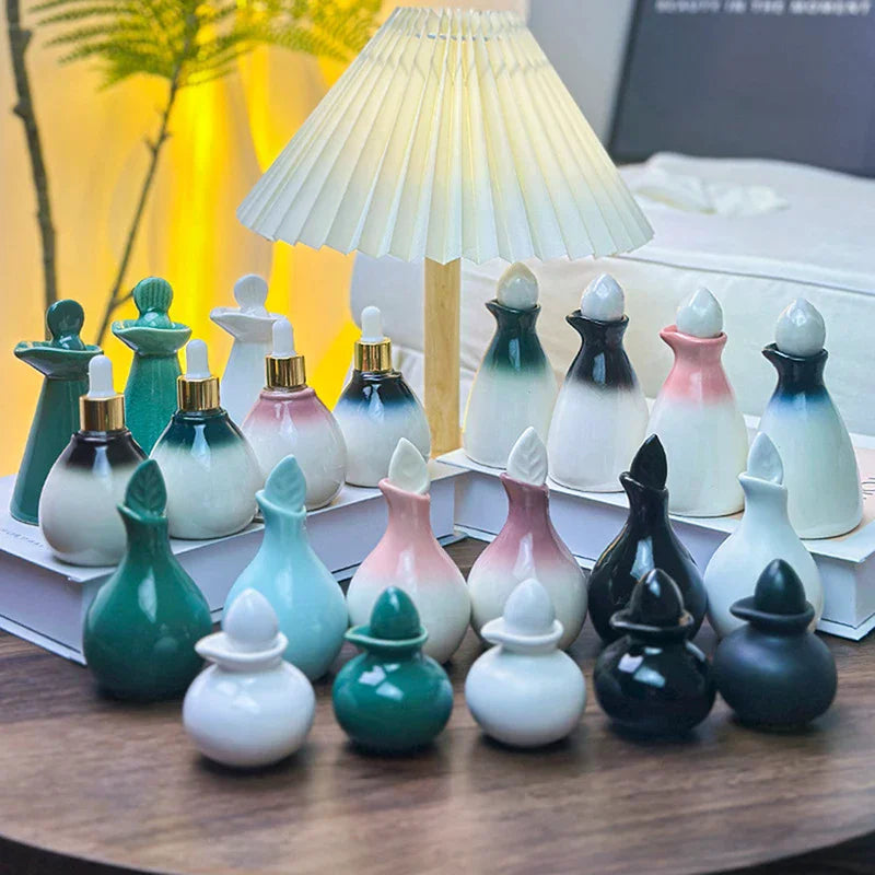 Ceramic Essential Oil Bottle | Refillable Aromatherapy Dispenser Essential Oil Bottle QXL