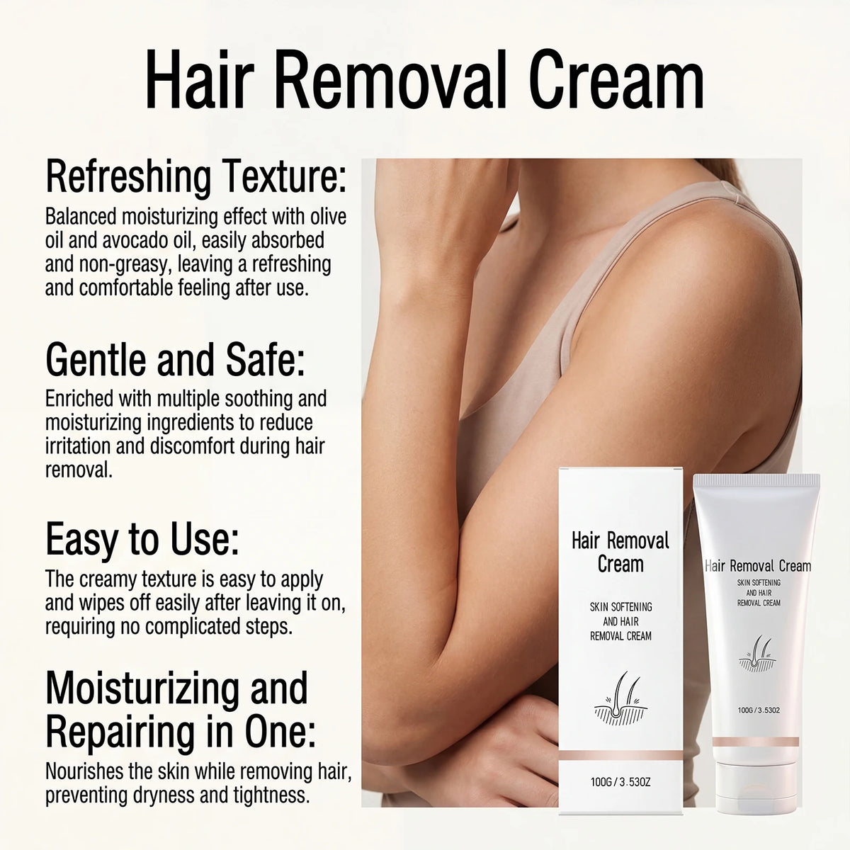 Avocado Hair Removal Cream for Sensitive Skin | 100g Hair Removal Cream QXL