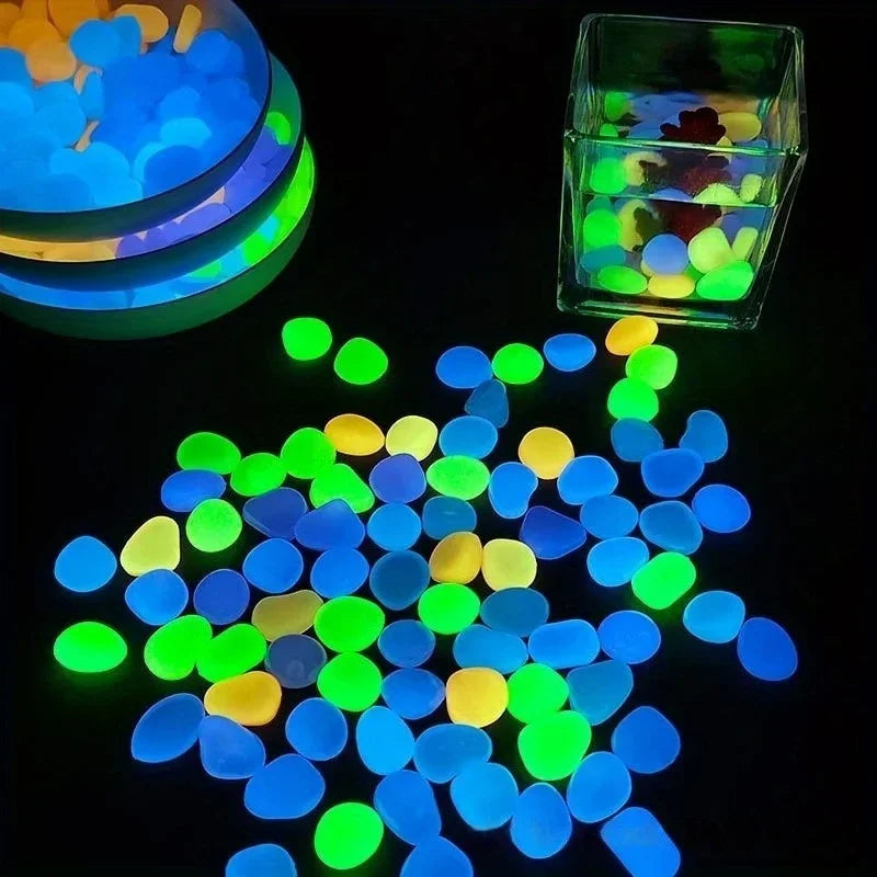 1200-Pack Glow in the Dark Pebbles | Garden & Fish Tank Rocks Glow Garden Pebbles QXL