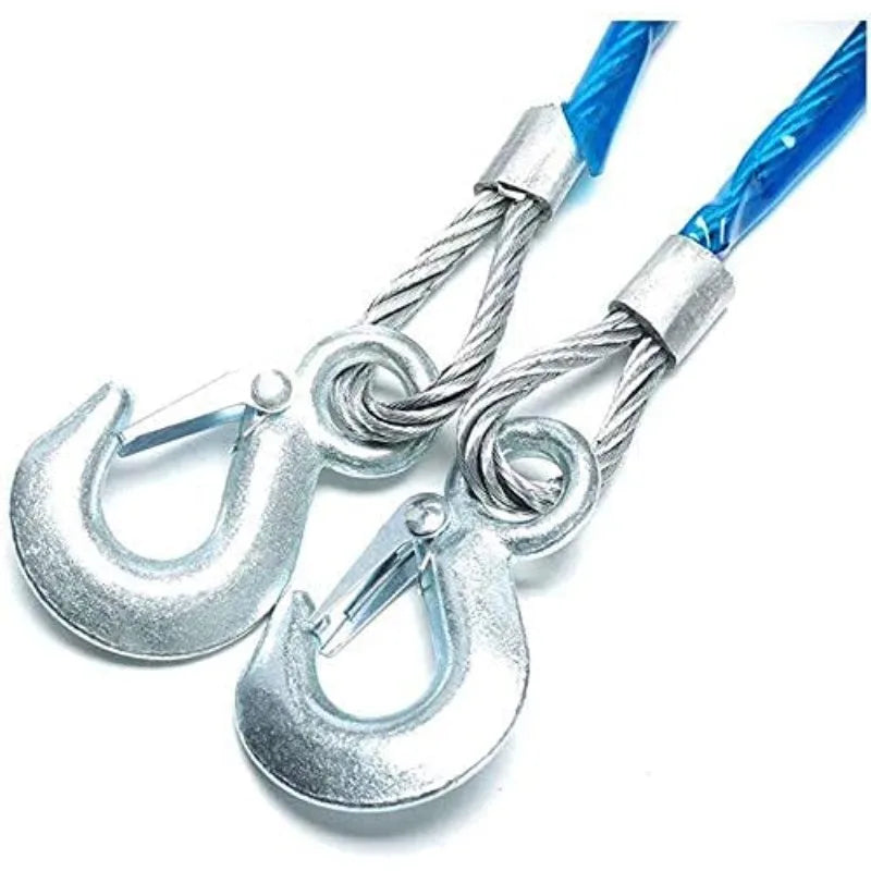 Car Towing Rope 3–7 Ton Steel Wire with Safety Hooks Car Towing Rope QXL