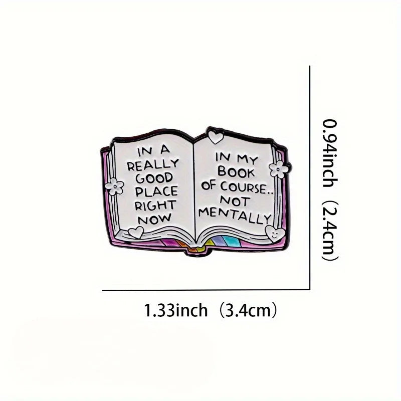 Humorous Book Enamel Pin Brooch | Zinc Alloy Literary Badge Enamel Pin Brooch QXL