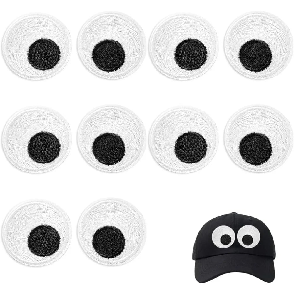 10-Pack Cartoon Eyeball Sew-On Embroidered Patches | DIY Appliqués Embroidered Sew-On Patches QXL