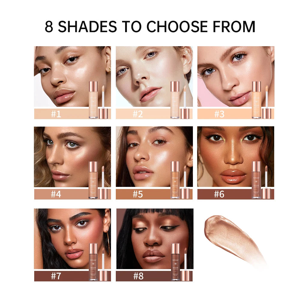 2-in-1 Liquid Highlighter & Primer | Glow Bronzer Face Filter Liquid Highlighter Primer QXL