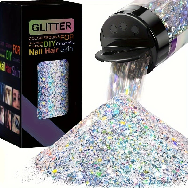 Holographic Chunky Glitter Sequins 50g | Mixed Laser Sparkle Flakes Body Glitter Sequins QXL 01