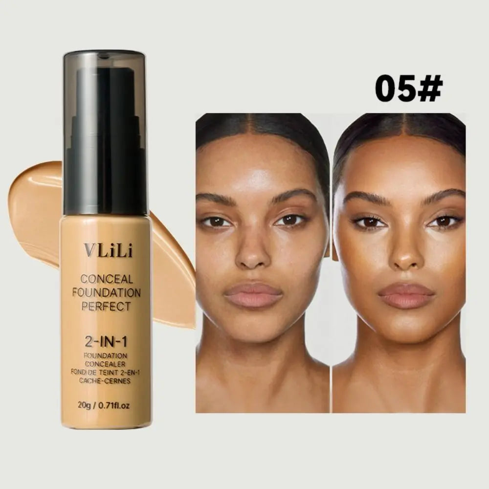 6-Shade Matte BB Cream – Full Coverage Liquid Foundation Liquid Foundation BB Cream QXL