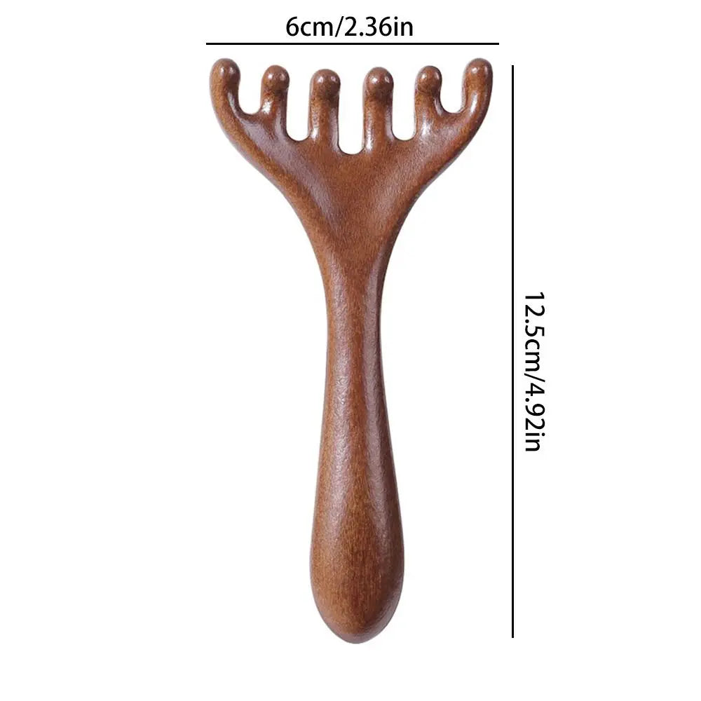 6-Claw Meridian Massage Comb | Wide Tooth Gua Sha Head Massager Meridian Massage Comb QXL