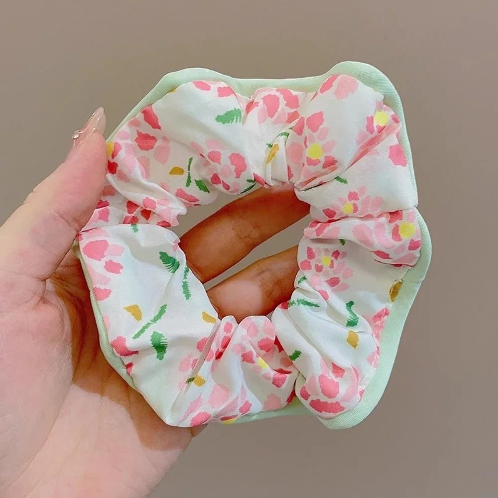 Korean Floral Scrunchie Hair Band | Elastic Tie for Women Hair Scrunchie QXL